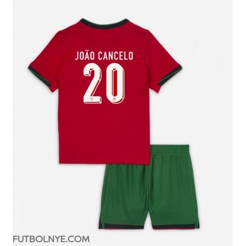 Camiseta Portugal Joao Cancelo #20 Primera Equipación para niños Eurocopa 2024 manga corta (+ pantalones cortos)